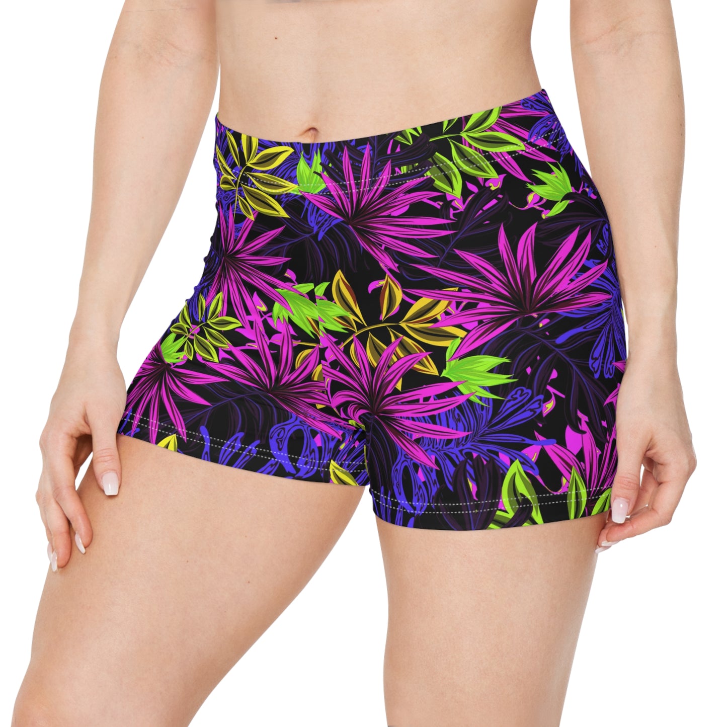 Purple Floral Shorts