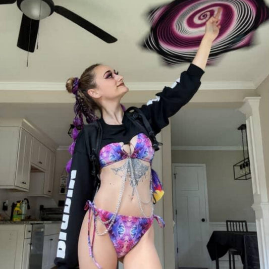 Purple Crystal Bikini Set