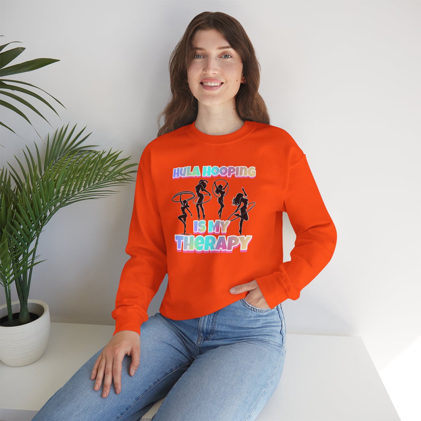 Hula Hooping Is My Therapy Crew Neck Sweatshirt