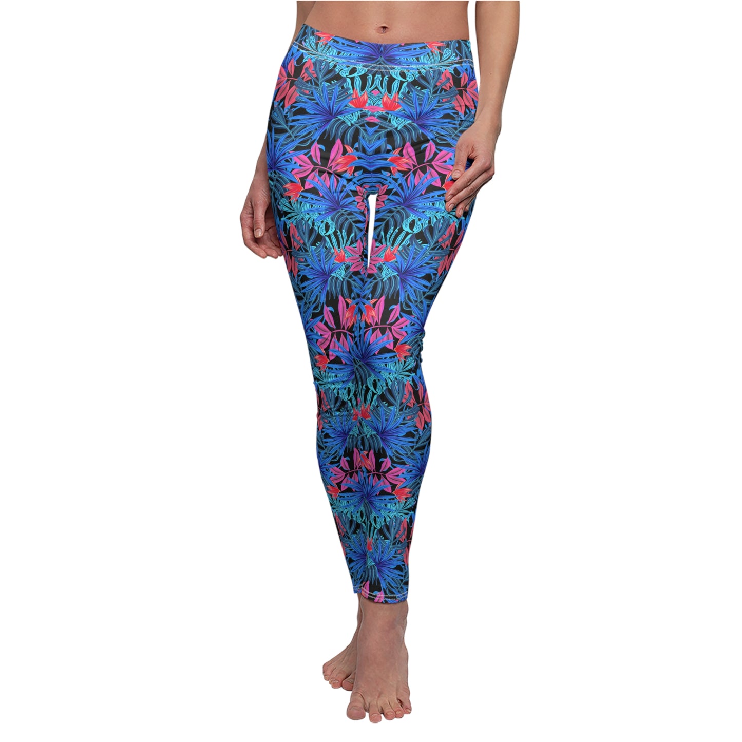 Blue Floral Leggings