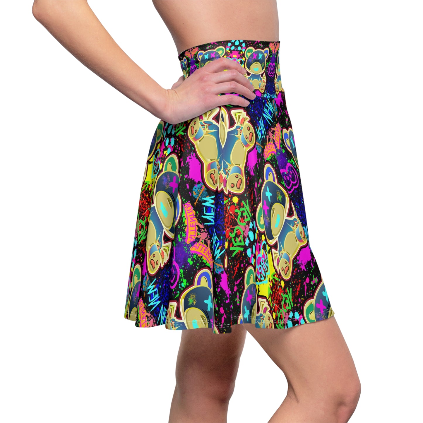 Graffiti Bear Skater Skirt