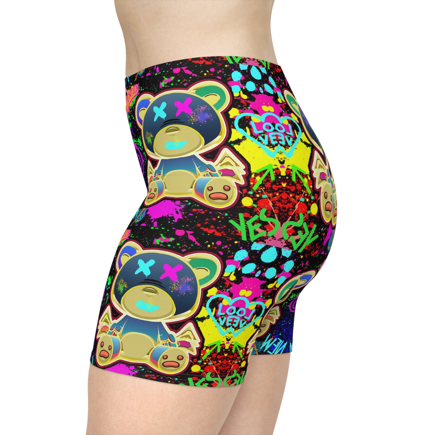 Graffiti Bear Biker Shorts