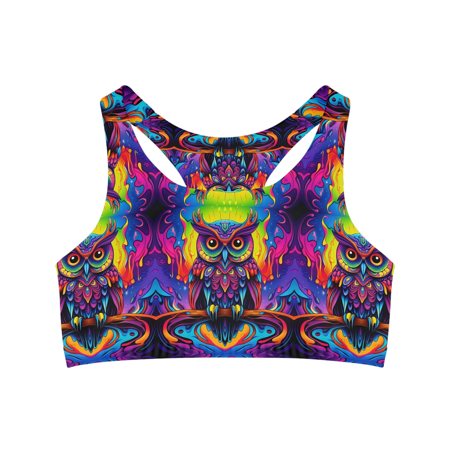 Trippy Owl Sports Bra