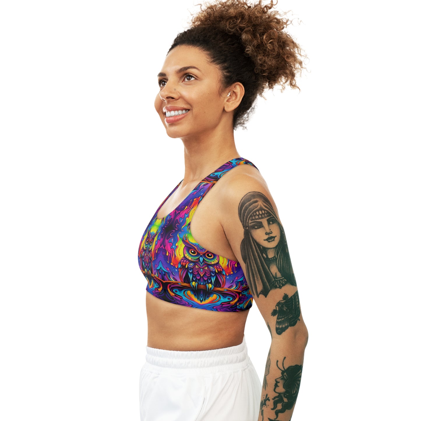 Trippy Owl Sports Bra