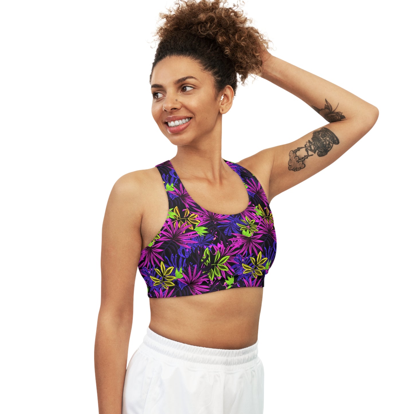 Floral Purple Sports Bra