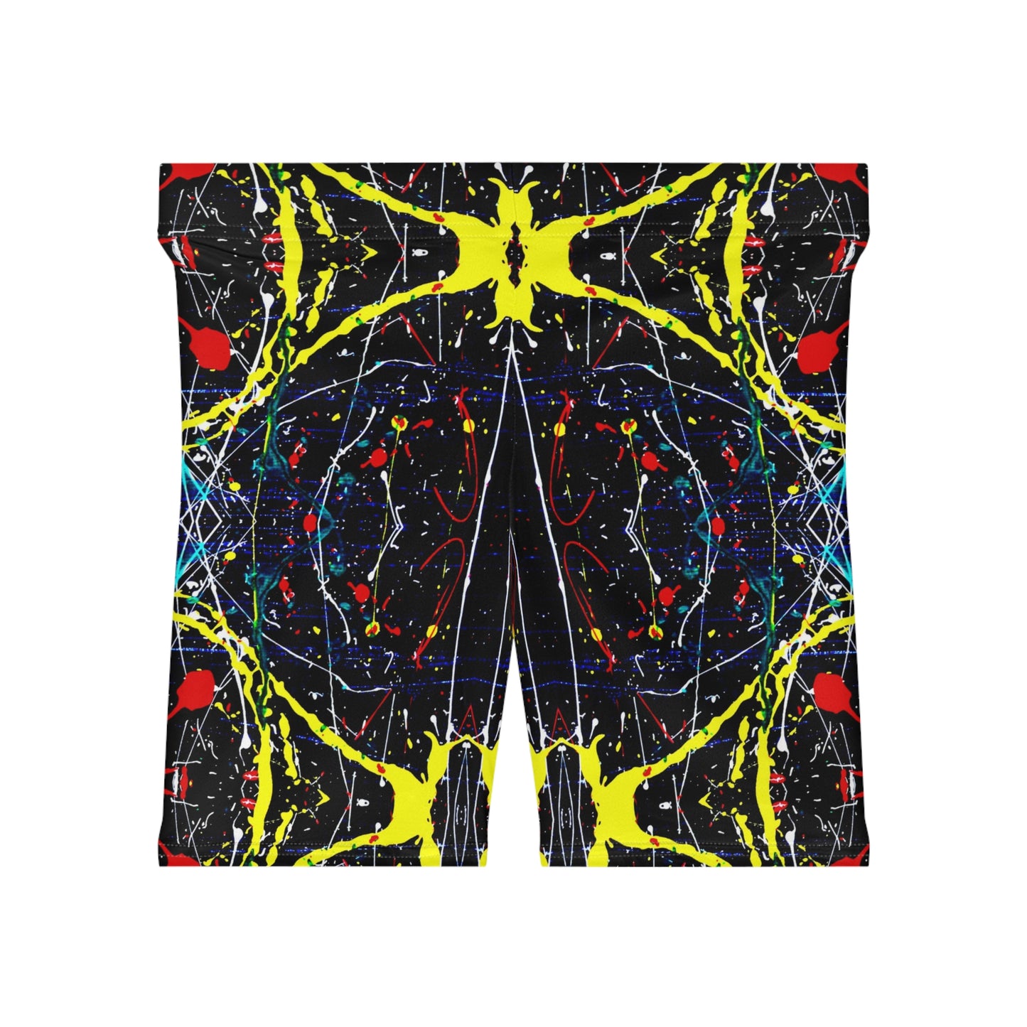 Paint Splatter Biker Shorts