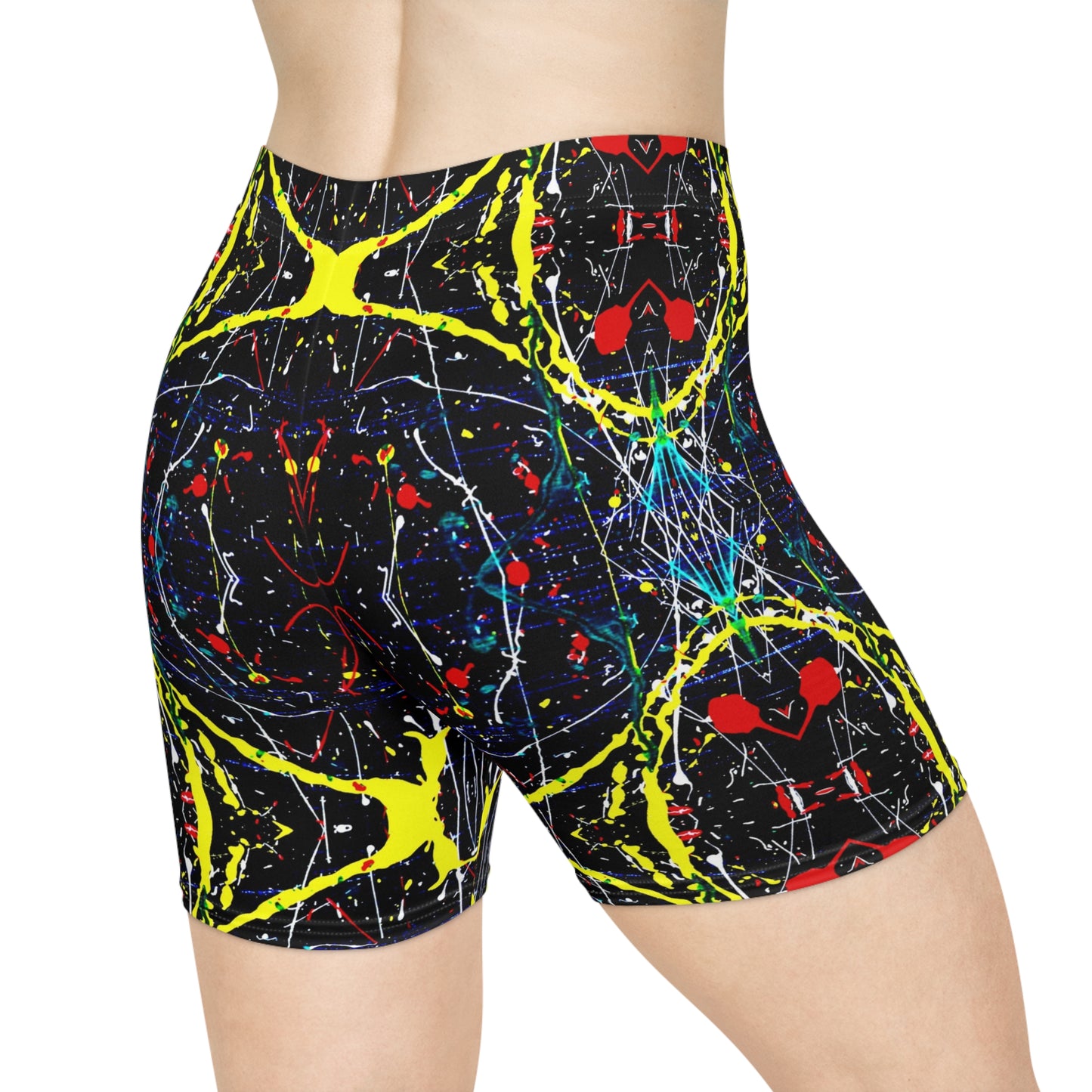 Paint Splatter Biker Shorts