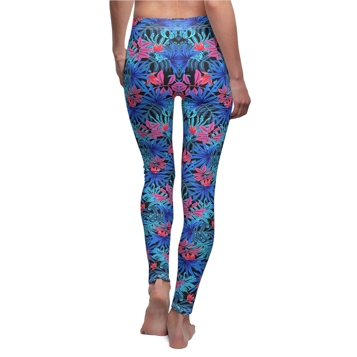 Blue Floral Leggings