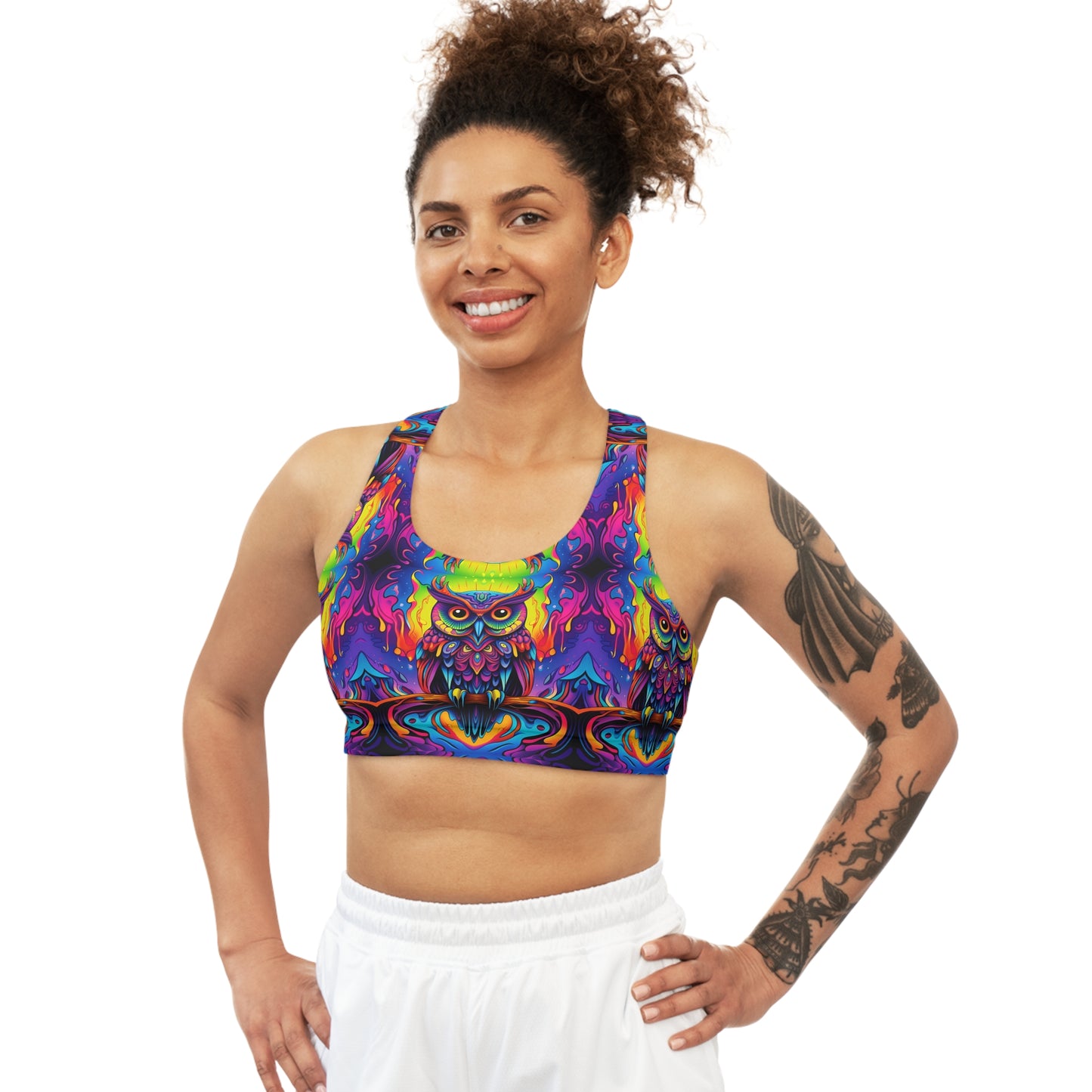 Trippy Owl Sports Bra