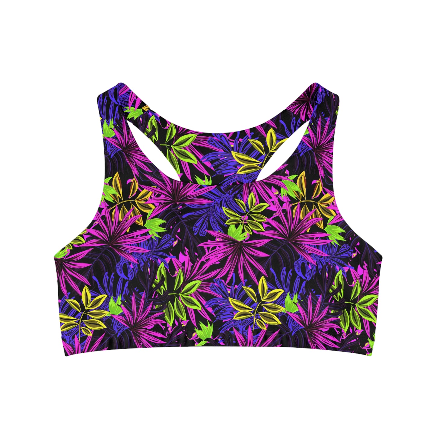 Floral Purple Sports Bra