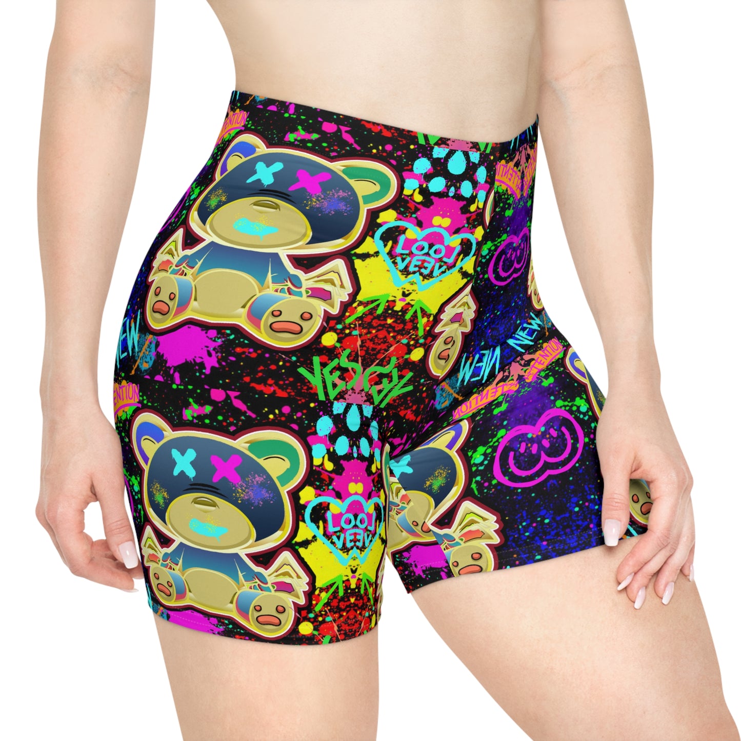 Graffiti Bear Biker Shorts