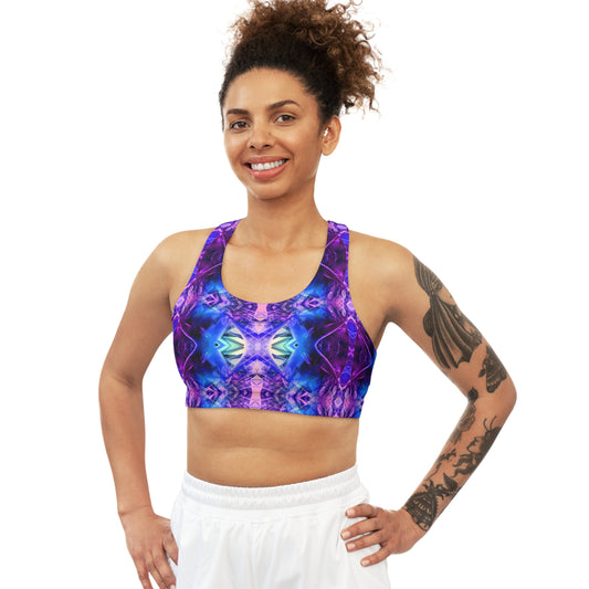 Blue Crystal Sports Bra