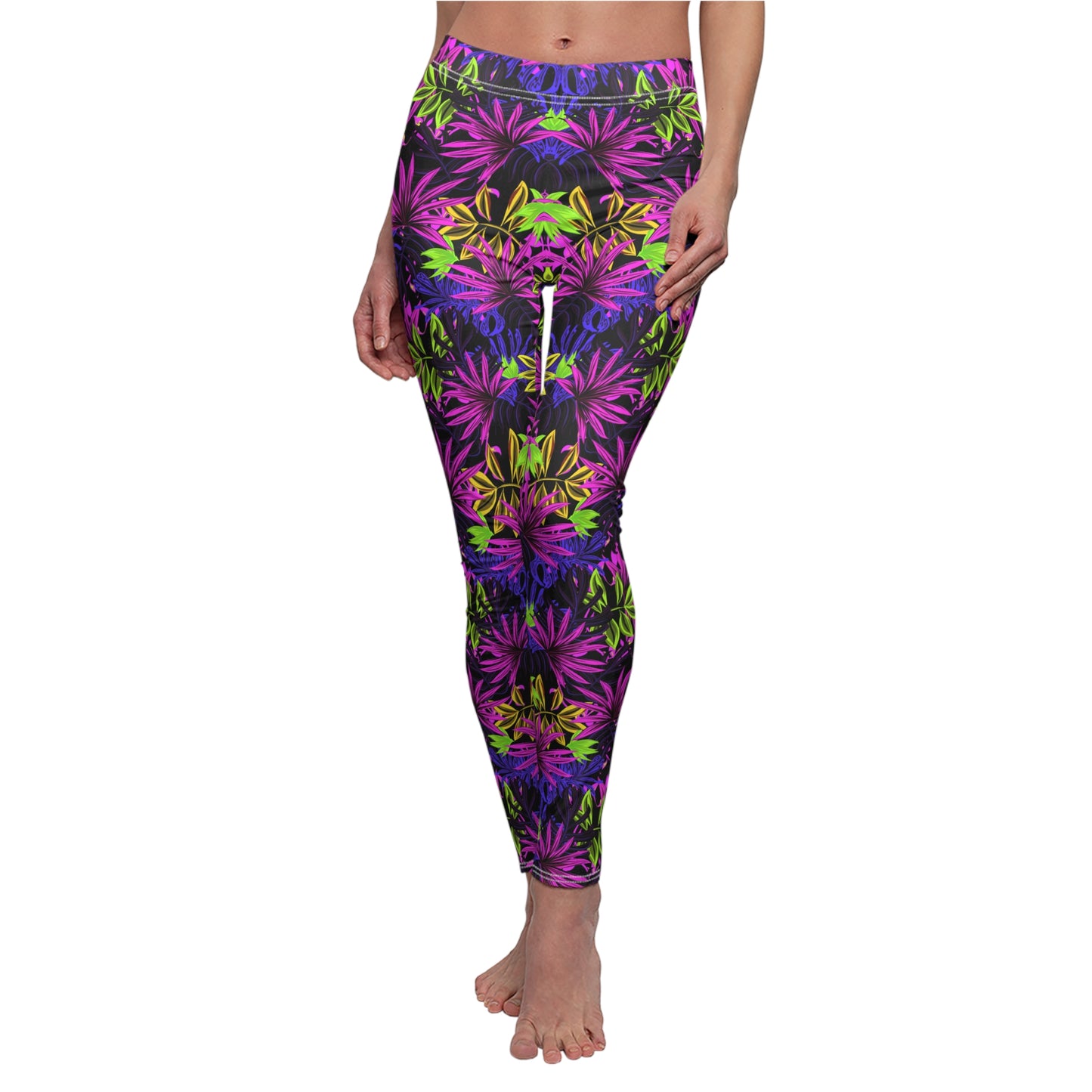 Purple Floral Leggings