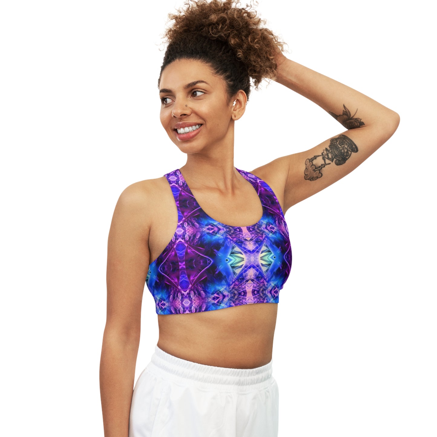 Blue Crystal Sports Bra