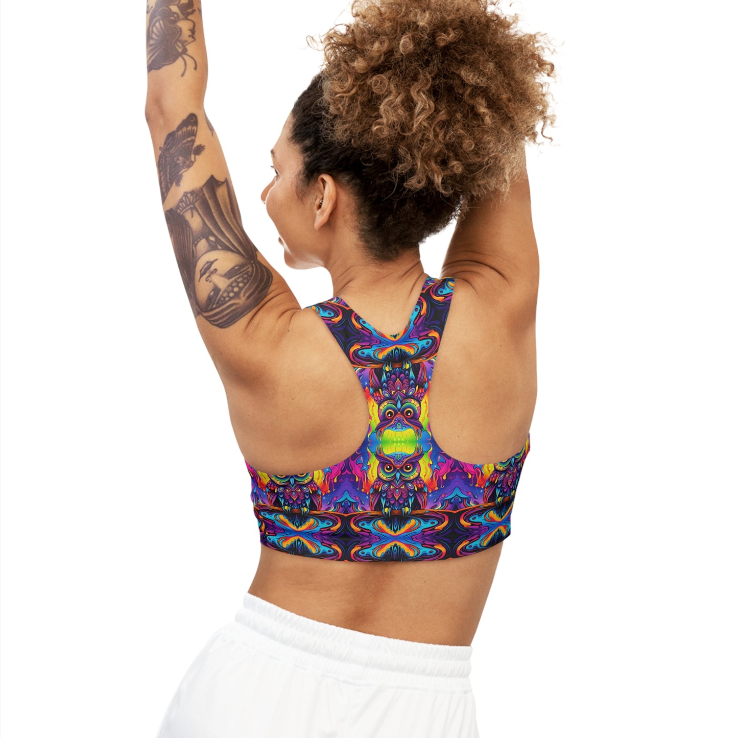 Trippy Owl Sports Bra