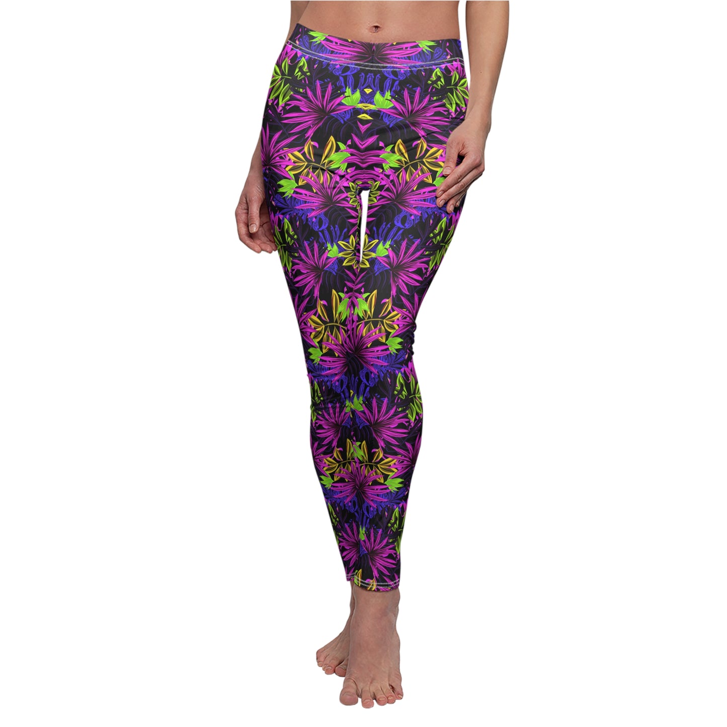 Purple Floral Leggings