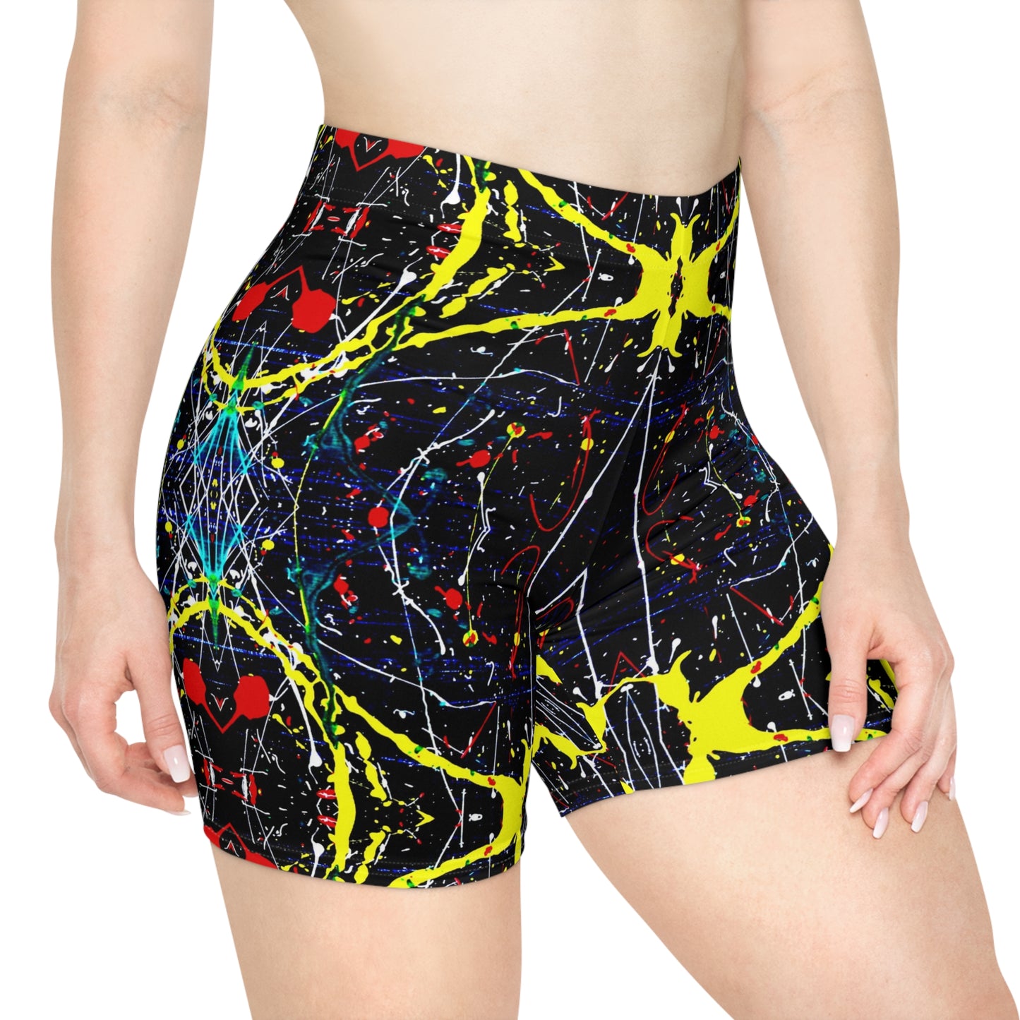 Paint Splatter Biker Shorts