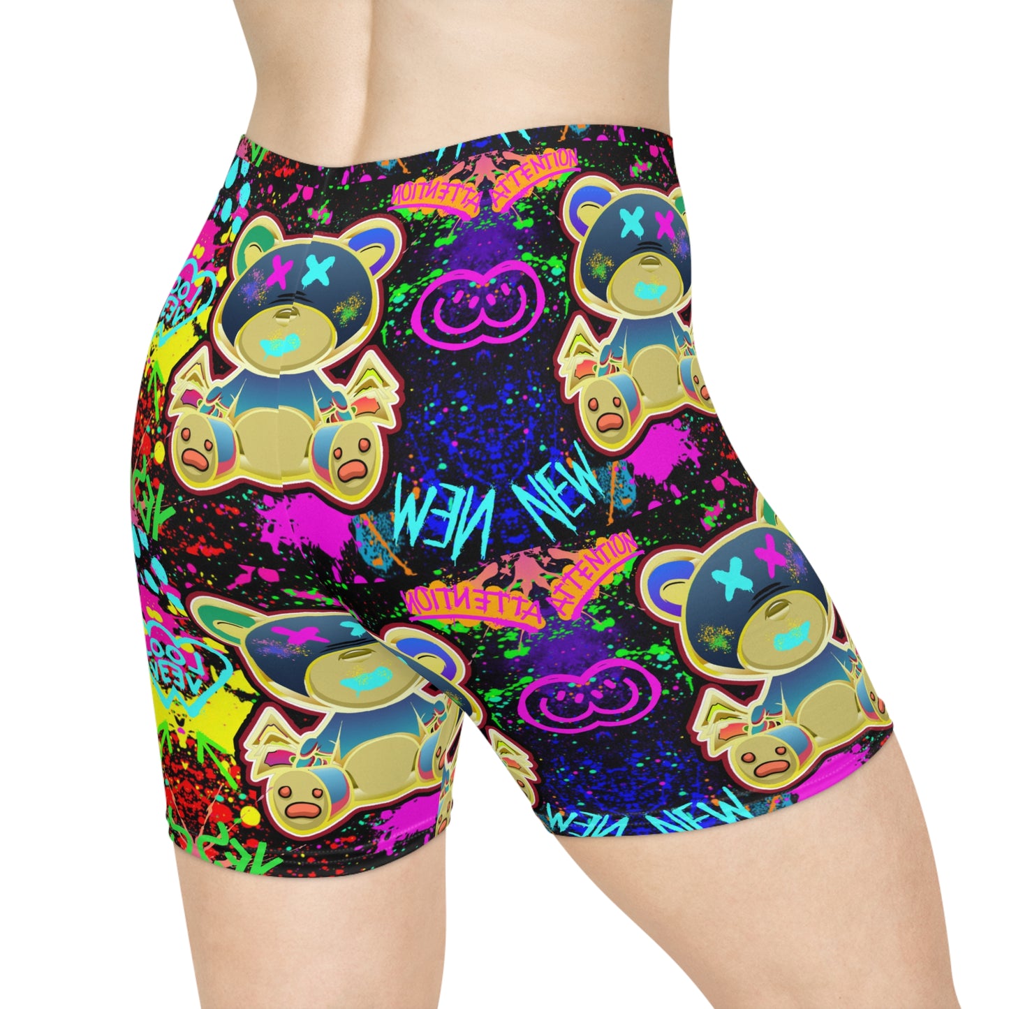 Graffiti Bear Biker Shorts