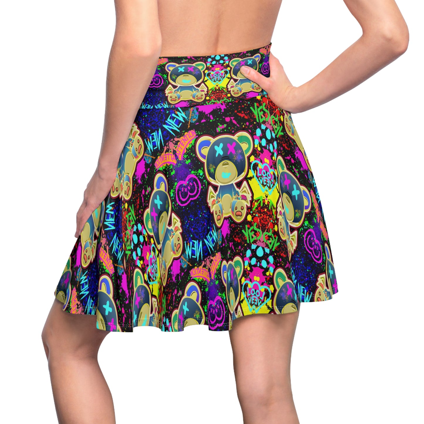 Graffiti Bear Skater Skirt