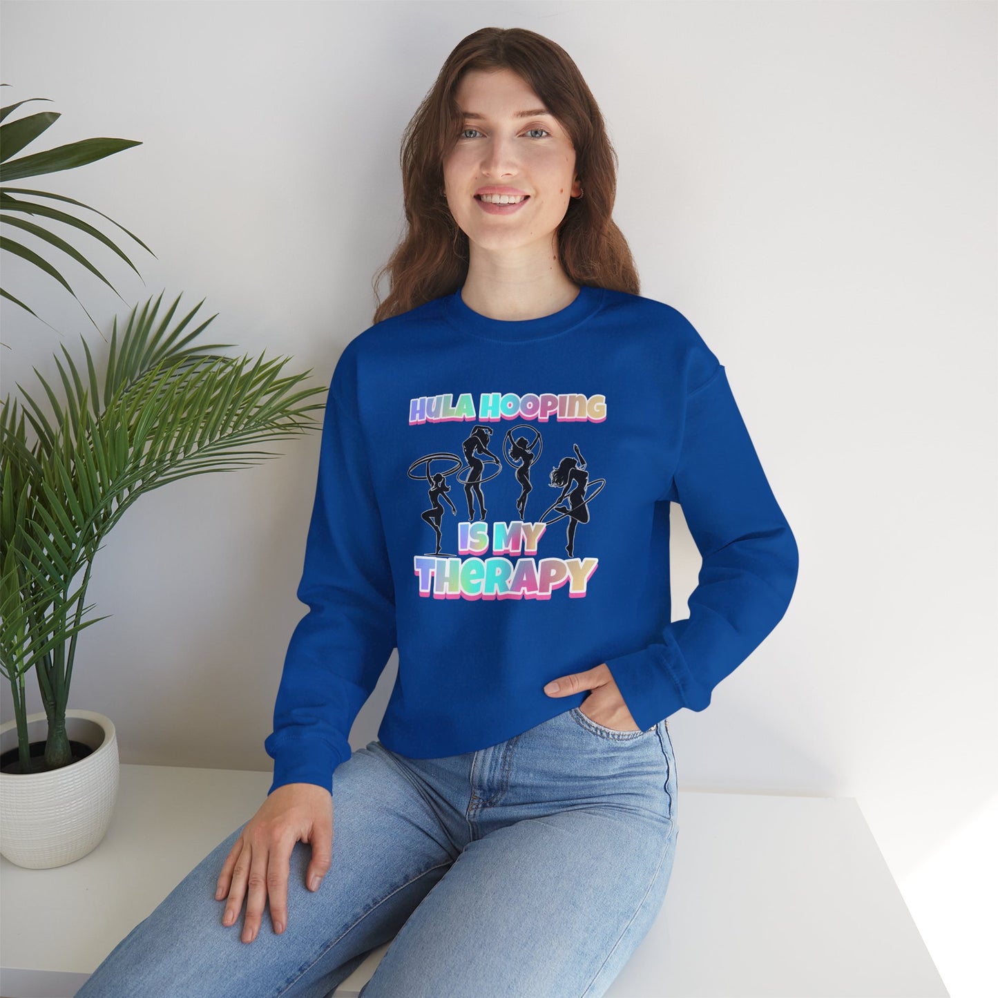 Hula Hooping Is My Therapy Crew Neck Sweatshirt