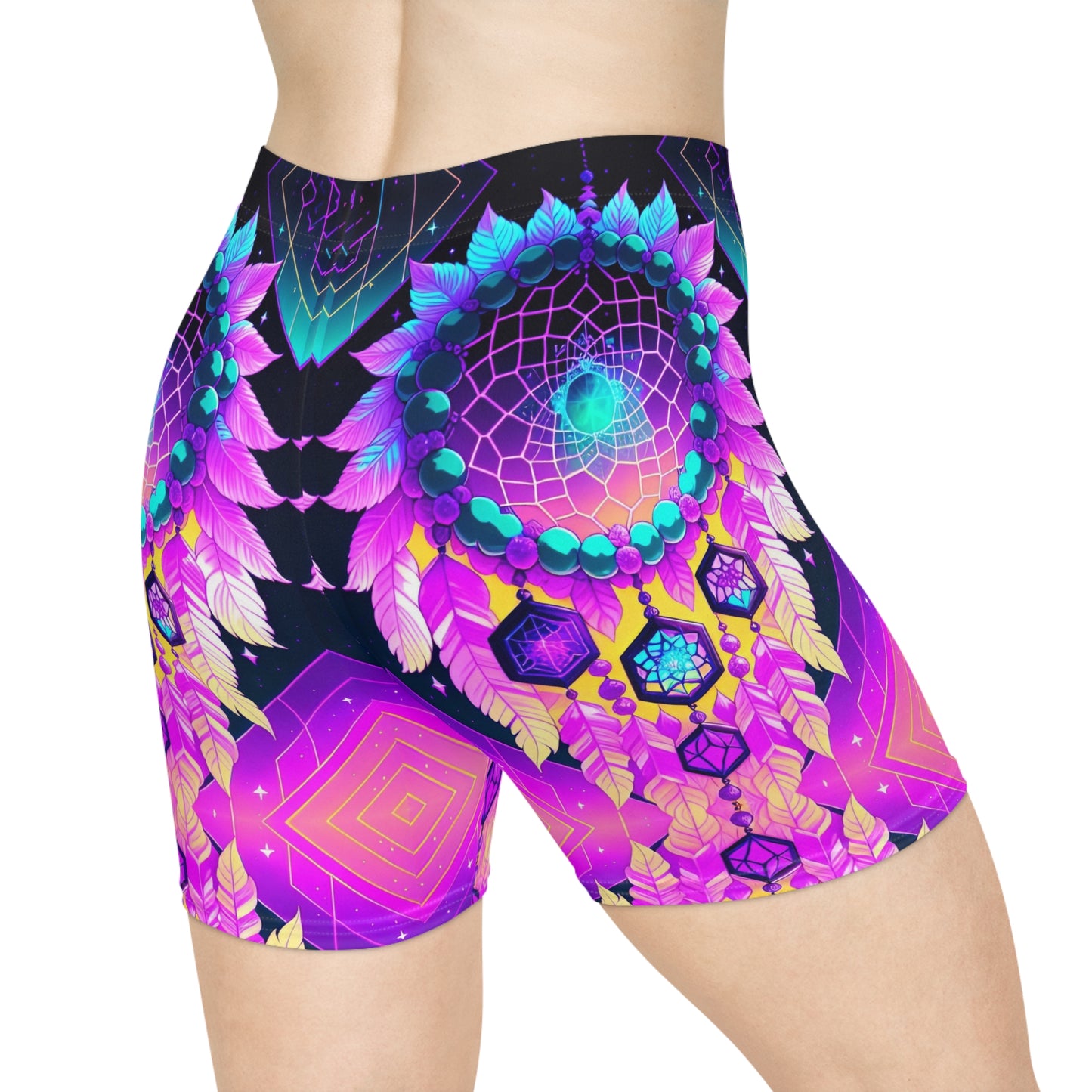 Feather Dreamcatcher Biker Shorts