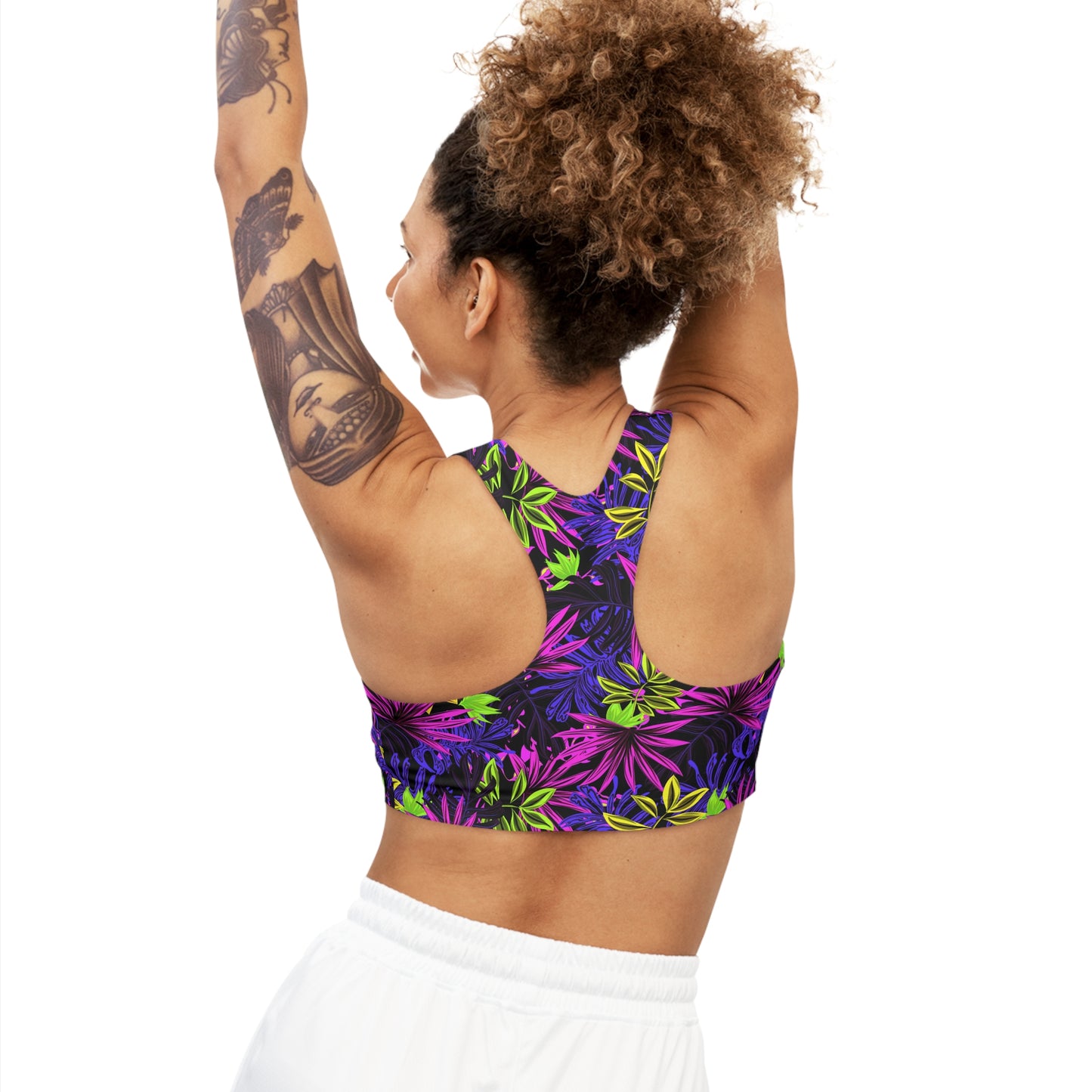 Floral Purple Sports Bra