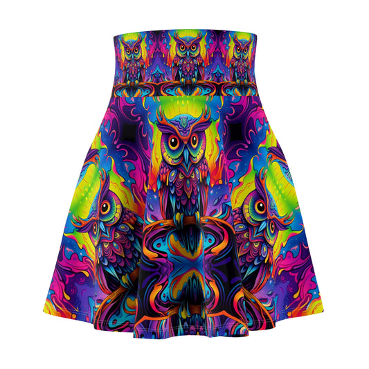 Trippy Owl Skater Skirt