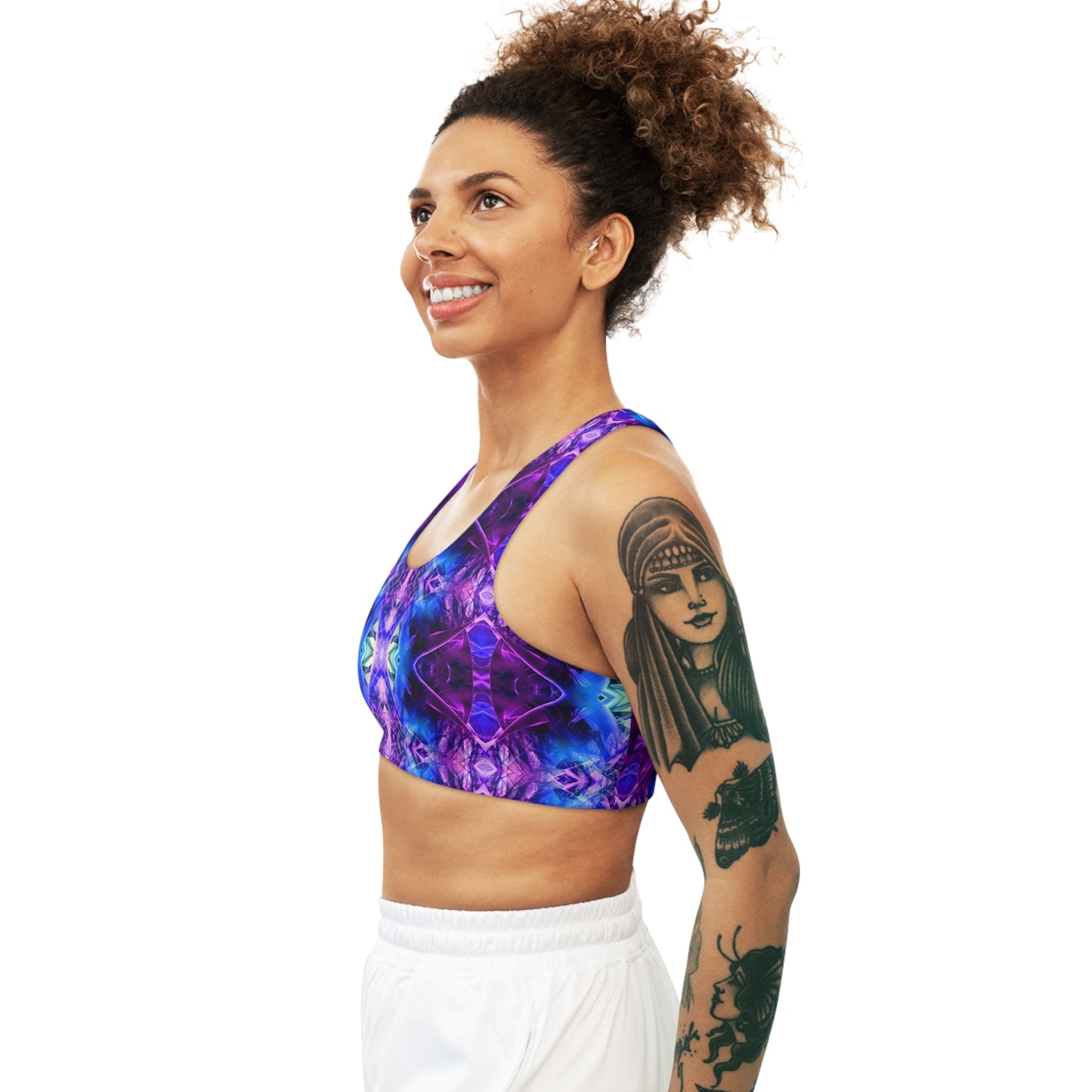 Blue Crystal Sports Bra