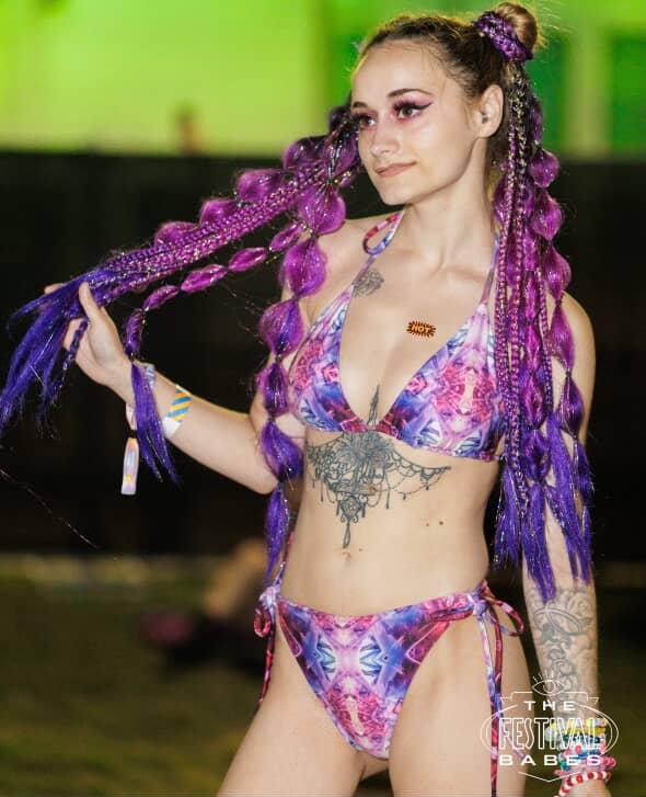 Purple Crystal Bikini Set